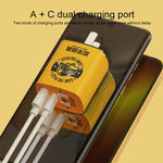 Carregador de Viagem Rápido ROCK T42 PD 20W USB + Tipo C / USB-C com Portas Duplas, Plugue CN