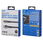 WK WDC-107i Cabo de Sincronização e Carregamento USB para 8 Pinos, Série Liga de Zinco Saint 1m 2.4A, 8 Pinos