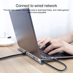 Adaptador HUB 11 em 1 RJ45 + 87W PD + SD/TF + USBx3 + HDMI + VGA + AUX 3,5mm para Tipo-C, 11 em 1