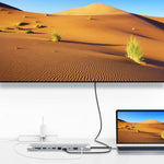 Adaptador HUB 11 em 1 RJ45 + 87W PD + SD/TF + USBx3 + HDMI + VGA + AUX 3,5mm para Tipo-C, 11 em 1