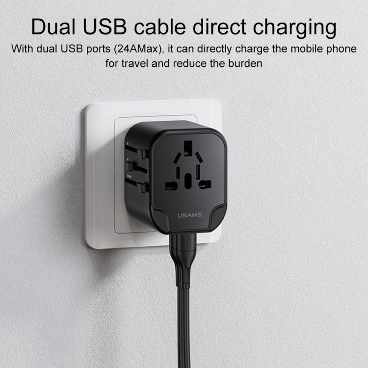 Carregador de viagem universal multi plug USAMS US-CC173 T55 12W, US-CC173 T55