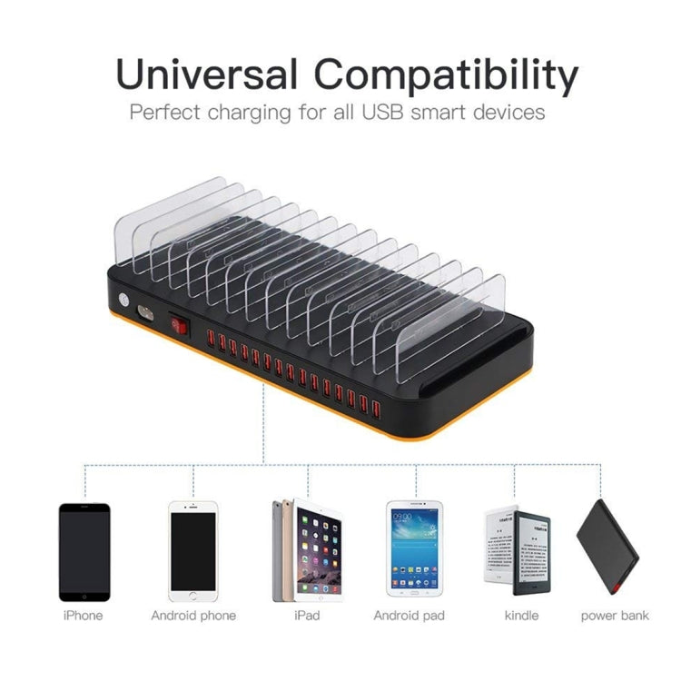 Base de carregamento rápido USB de 100W com 15 portas WLX-815, carregador inteligente com suporte para telemóvel e tablet, ficha US 100W, ficha EU 100W, ficha UK 100W, ficha AU 100W