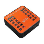 Estação de carregamento inteligente com ecrã digital USB de 200W e 40 portas WLX-840, AC100-240V, ficha AU (preto+laranja), ficha AU