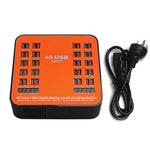 Estação de carregamento inteligente com ecrã digital USB de 200W e 40 portas WLX-840, AC100-240V, ficha AU (preto+laranja), ficha AU