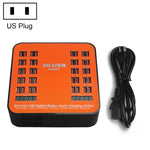 Estação de carregamento inteligente com ecrã digital USB de 200W e 40 portas WLX-840, AC100-240V, ficha US (preto+laranja), ficha US
