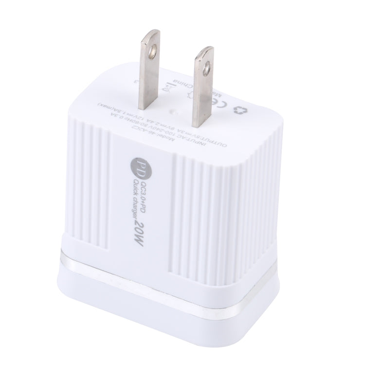 46-A2C2 20W PD + QC3.0 USB Multifunction Fast Charger,US Plug, US Plug
