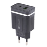 46-A2C2 Carregador Rápido Multifuncional 20W PD + QC3.0 USB, Ficha EU, Ficha EU