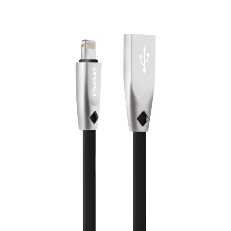 AWEI CL-95 Cabo de Dados Portátil de Carregamento Rápido USB para 8 Pinos TPE + Liga de Alumínio, 2A, Comprimento: 1m
