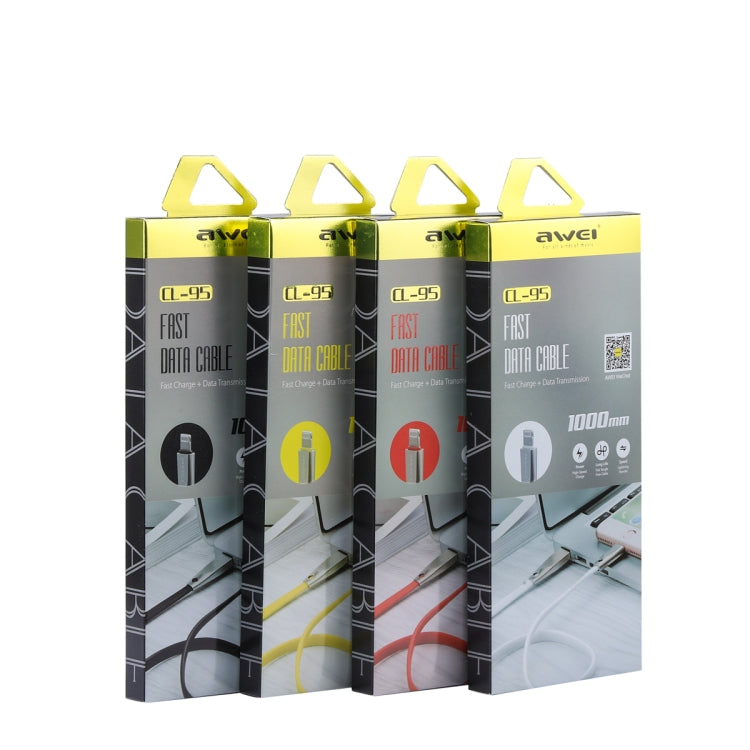 AWEI CL-95 Cabo de Dados Portátil de Carregamento Rápido USB para 8 Pinos TPE + Liga de Alumínio, 2A, Comprimento: 1m