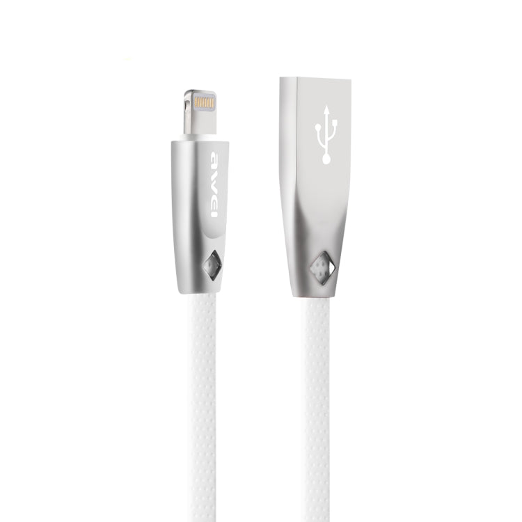 AWEI CL-95 Cabo de Dados Portátil de Carregamento Rápido USB para 8 Pinos TPE + Liga de Alumínio, 2A, Comprimento: 1m