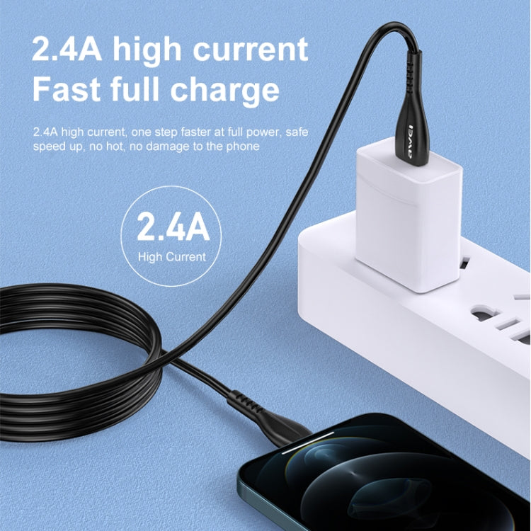 Cabo de carregamento USB para 8 pinos awei CL-115L 1m 2.4A