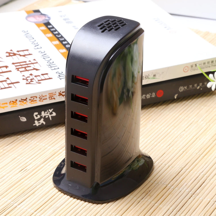 Base de carregamento rápido USB de 30W com 6 portas 853L, carregador inteligente AC100-240V