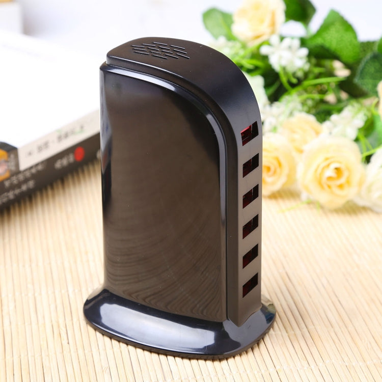 Base de carregamento rápido USB de 30W com 6 portas 853L, carregador inteligente AC100-240V