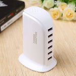 Base de carregamento rápido USB de 30W com 6 portas 853L, carregador inteligente AC100-240V