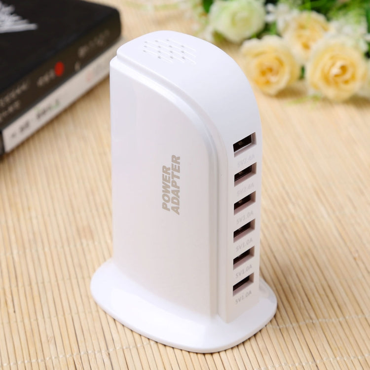 Base de carregamento rápido USB de 30W com 6 portas 853L, carregador inteligente AC100-240V