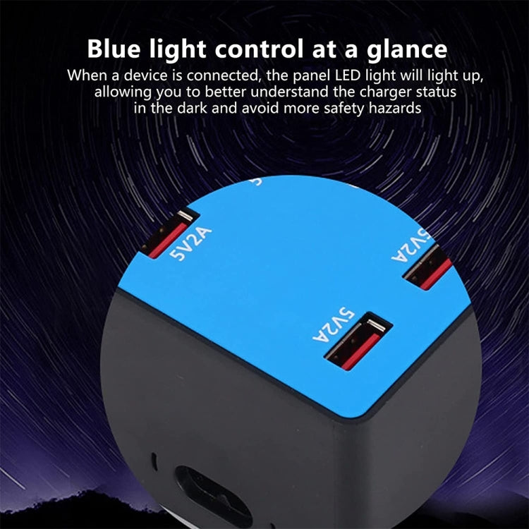 Estação de carregamento inteligente USB A5B 100W com 10 portas e luz indicadora, ficha US, 100W