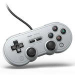 8Bitdo SN30 PRO Comando USB com Fio para Switch / Steam / PC, SN30 PRO Com Fio (Cinza)