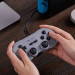 8Bitdo SN30 PRO Comando USB com Fio para Switch / Steam / PC, SN30 PRO Com Fio (Cinza)