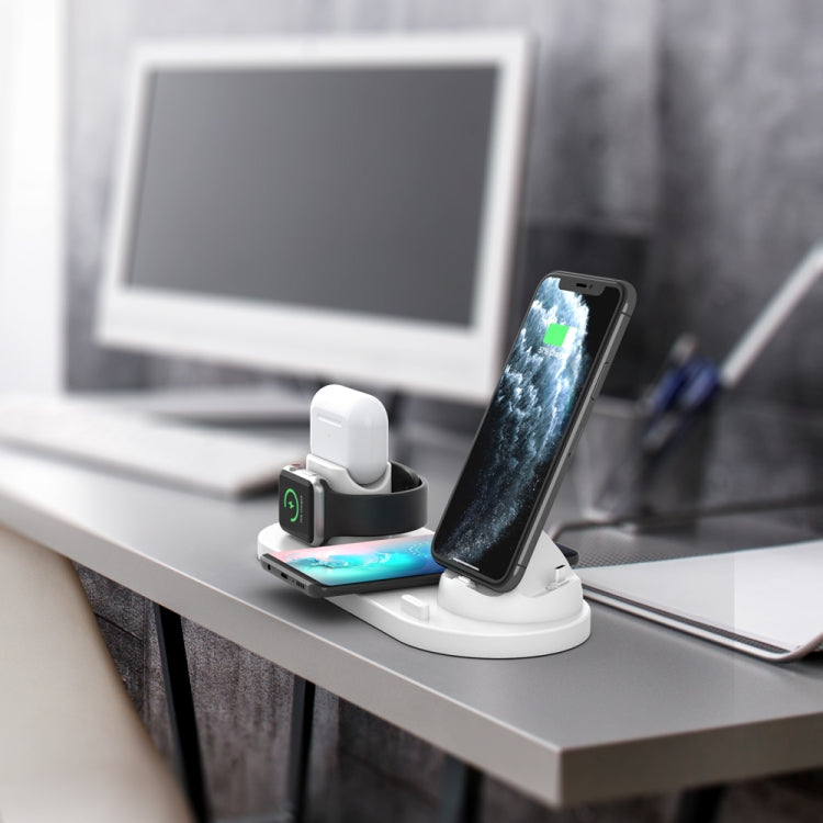 Carregador Sem Fios HQ-UD15-upgraded 6 em 1 para iPhone, Apple Watch, AirPods e Outros Telemóveis Android