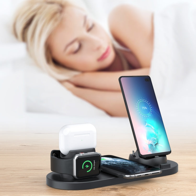 Carregador Sem Fios HQ-UD15-upgraded 6 em 1 para iPhone, Apple Watch, AirPods e Outros Telemóveis Android