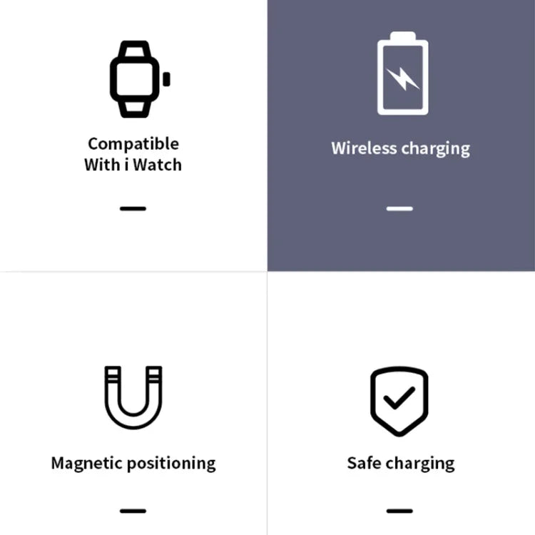 Carregador Sem Fios Magnético Portátil Universal K02 para Apple Watch Series 6 / 5 / SE / 4 / 3 / 2 / 1