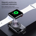 Carregador Sem Fios Magnético Portátil Universal K03 para Apple Watch Series 6 / 5 / SE / 4 / 3 / 2 / 1