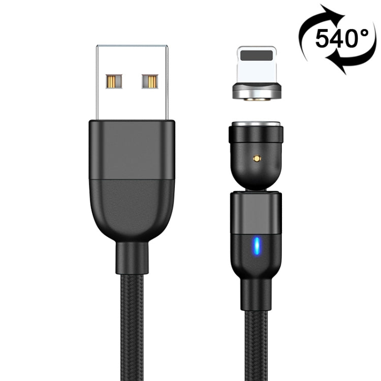 Cabo de Sincronização e Carregamento de Dados Magnético Giratório 540 Graus USB para 8 Pinos 3A, 2m 8 Pinos