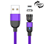 Cabo de Sincronização e Carregamento de Dados Magnético Giratório 540 Graus USB para 8 Pinos 3A, 2m 8 Pinos