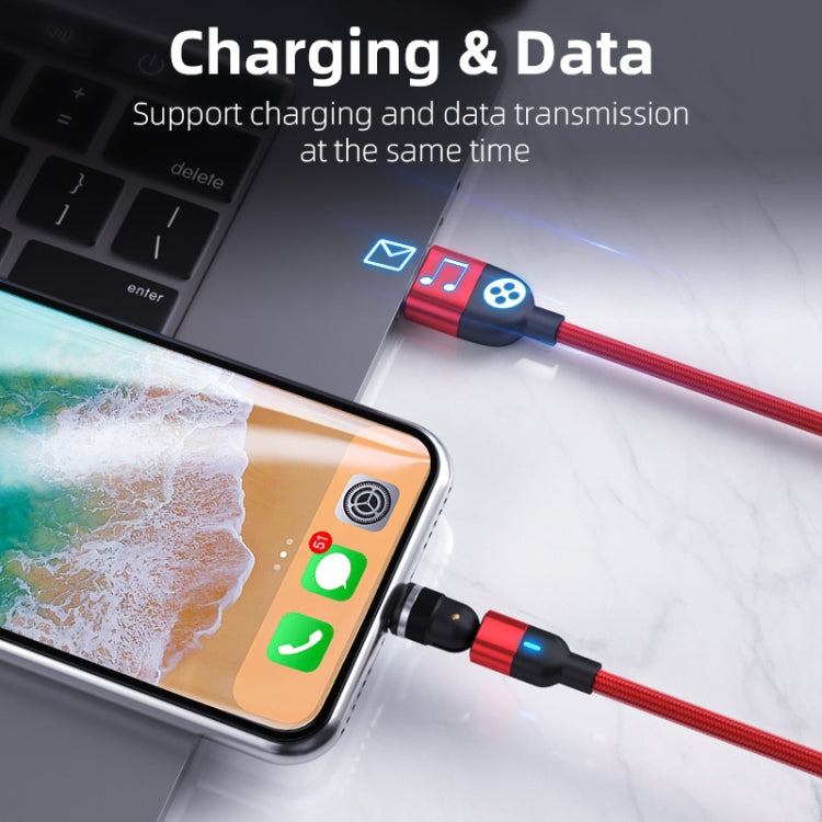 Cabo de Sincronização e Carregamento de Dados Magnético Giratório 540 Graus USB para 8 Pinos 3A, 2m 8 Pinos