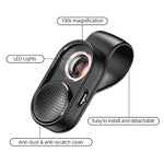 Microscópio para smartphone APEXEL APL-MS001 100X com luz LED, APL-MS001