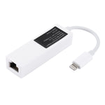Cabo Adaptador de Rede Ethernet LAN NK107A1 8 Pinos para RJ45 para Série iPhone / iPad, Comprimento Total: 16cm