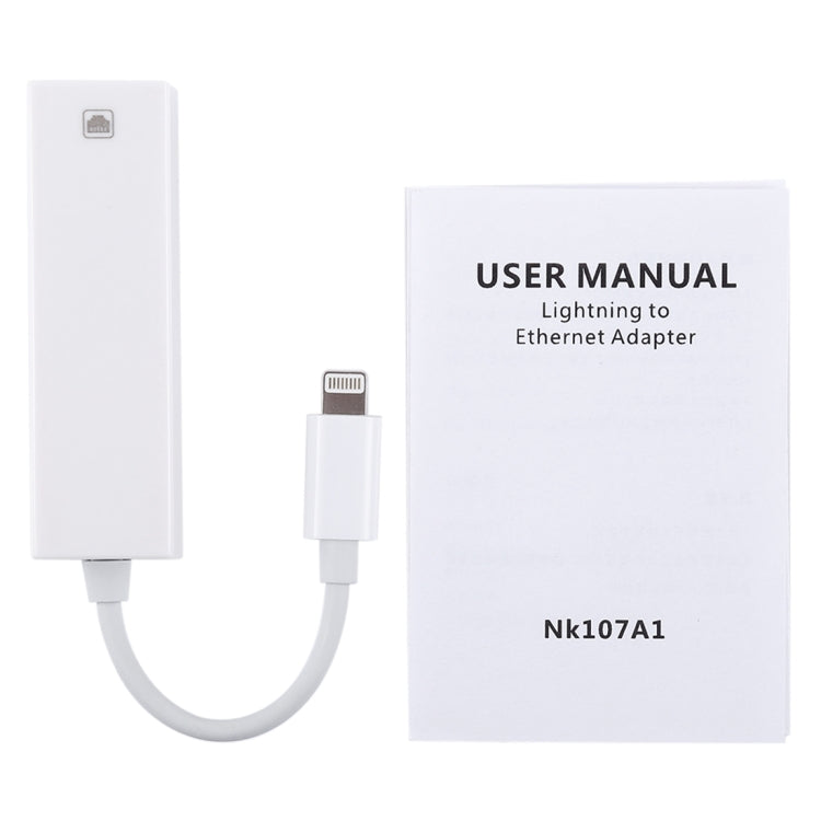 Cabo Adaptador de Rede Ethernet LAN NK107A1 8 Pinos para RJ45 para Série iPhone / iPad, Comprimento Total: 16cm