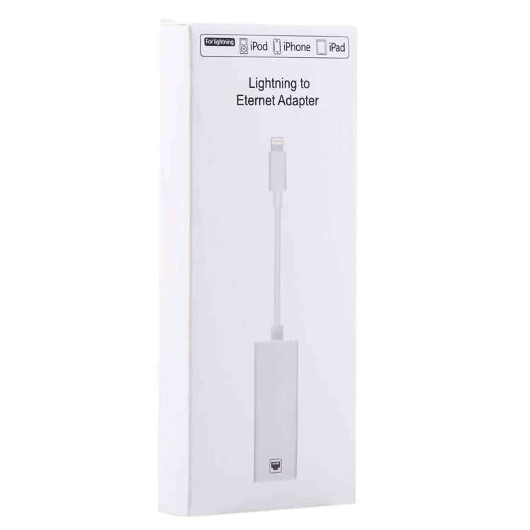 Cabo Adaptador de Rede Ethernet LAN NK107A1 8 Pinos para RJ45 para Série iPhone / iPad, Comprimento Total: 16cm