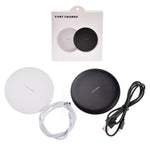 TOVYS-KC-N5 Carregador Sem Fios Qi Standard de Carregamento Rápido com Saída 9V 1A, Cabo de 1m, Fosco, Branco Fosco