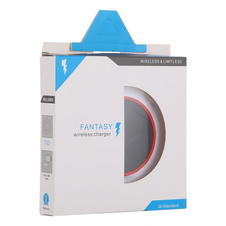 FANTASY Carregador Sem Fios Qi Standard Ultra-fino com Saída 5V 1A e Indicador de Carregamento, Suporta Telefones com Padrão QI, FANTASY 5V 1A, FANTASY Branco