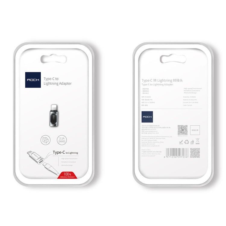 ROCK Adaptador portátil de auscultadores conversor áudio USB-C/Type-C para 8 pinos 2.1A