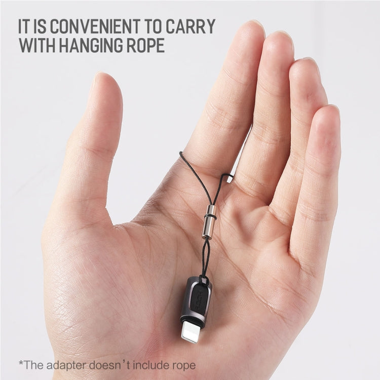 ROCK Adaptador portátil de auscultadores conversor áudio USB-C/Type-C para 8 pinos 2.1A
