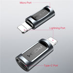 ROCK Adaptador portátil de auscultadores conversor áudio USB-C/Type-C para 8 pinos 2.1A