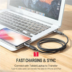 ROCK Adaptador portátil de auscultadores conversor áudio USB-C/Type-C para 8 pinos 2.1A