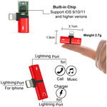 Adaptador de auscultadores conversor áudio 2 em 1 8 pinos 5V 1A para ouvir e atender chamadas