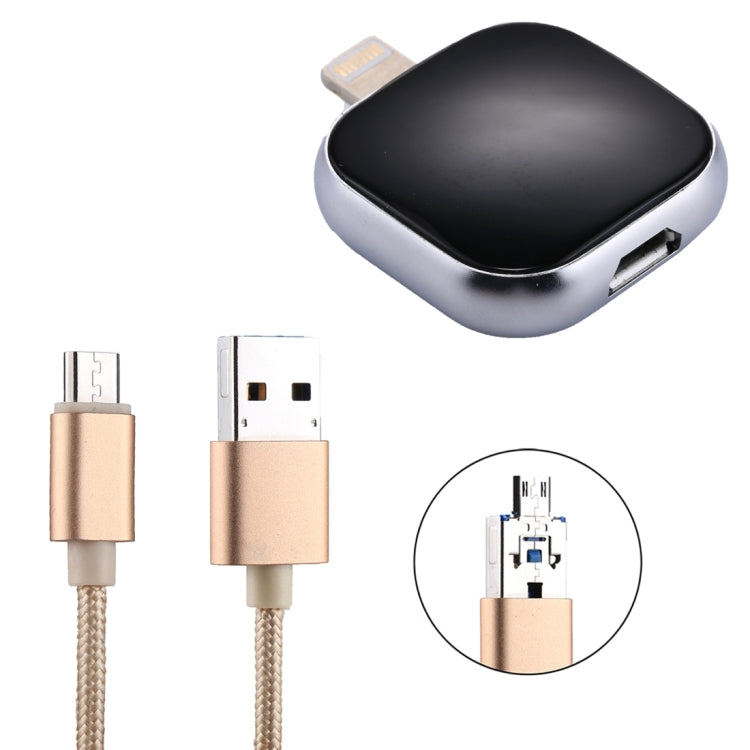 RQW-18S Pen Drive Multifuncional 8 Pinos 128GB com Cabo USB / Micro USB para Micro USB, RQW-18S Preto