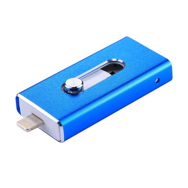 RQW-02 Pen Drive 3 em 1 USB 2.0 & 8 Pinos & Micro USB 32GB, RQW-02 Azul