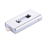 Pen USB 3 em 1 2.0 & 8 Pin & Micro USB 64GB, RQW-02 Prateado