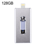 Pen USB 3 em 1 2.0 & 8 Pin & Micro USB 128GB, RQW-02 Prateado
