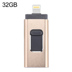 Pen USB easyflash RQW-01B 3 em 1 2.0 & 8 Pin & Micro USB 32GB, RQW-01B Dourado