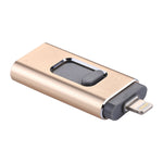 Pen USB easyflash RQW-01B 3 em 1 2.0 & 8 Pin & Micro USB 32GB, RQW-01B Dourado