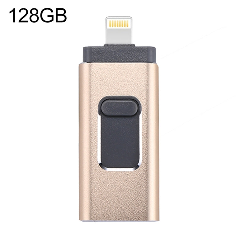 easyflash RQW-01B Pen USB 3 em 1 2.0 & 8 Pinos & Micro USB 128GB, RQW-01B Dourado