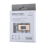 easyflash RQW-01B Pen USB 3 em 1 2.0 & 8 Pinos & Micro USB 128GB, RQW-01B Dourado