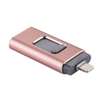 easyflash RQW-01B Pen USB 3 em 1 2.0 & 8 Pinos & Micro USB 128GB, RQW-01B Dourado Rosa