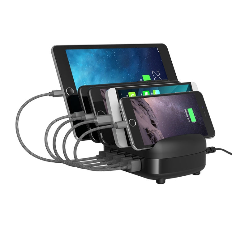 ORICO DUK-5P Estação de carregamento inteligente 40W com 5 portas USB e suporte para telemóvel e tablet, ficha EU